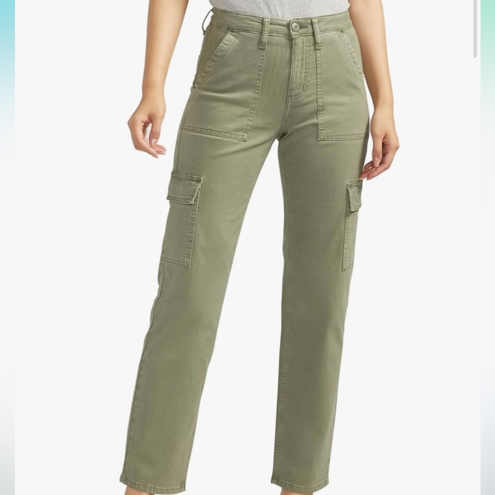 Silver Jeans Co. Women's Suki Mid Rise Curvy Fit Cargo Pants 26